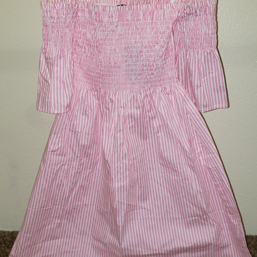 Pink and white dress
